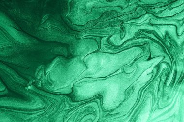 Zarif mermer zümrüt tek renkli arka plan, sıvı tırnak cilasından yapılmış. Kozmetik arkaplan kadar iyi..