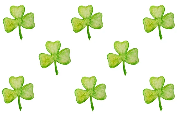 Seamless Pattern Hand Drawing Clovers Patrick Day Concept — Stock Photo, Image