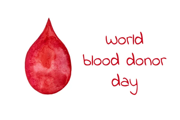 Red Hand Drawing Drop World Boold Donor Day Concept — Stock Photo, Image