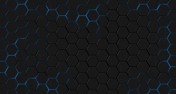 Altıgen ve altıgen şekilli soyut bir arkaplan. 3d görüntüleme, illüstrasyon.