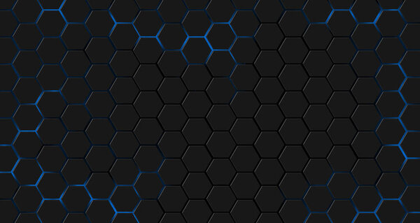 абстрактный фон с шестиугольниками и шестиугольниками. 3D рендеринг, иллюстрация.