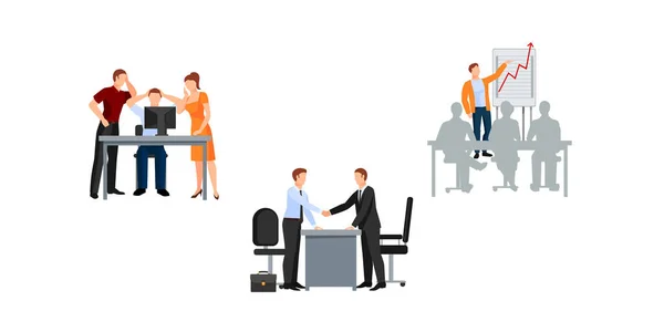 Affärsmän Som Arbetar Tillsammans Vektor Illustration — Stockfoto
