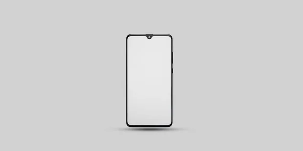 Smartphone Con Schermo Vuoto Isolato Sfondo Bianco — Foto Stock