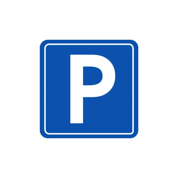 Vektorová Ilustrace Parkovací Značky Izolované Bílém Pozadí — Stockový vektor
