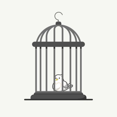 Kafesteki Yalnız Beyaz Kuş