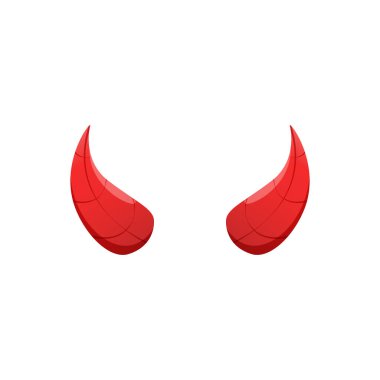 Gerçekçi Kırmızı Şeytan Boynuz Vektör Sanatı