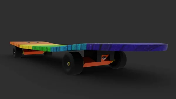 Απόδοση Εικονογράφηση Πολύχρωμο Skateboard — Φωτογραφία Αρχείου