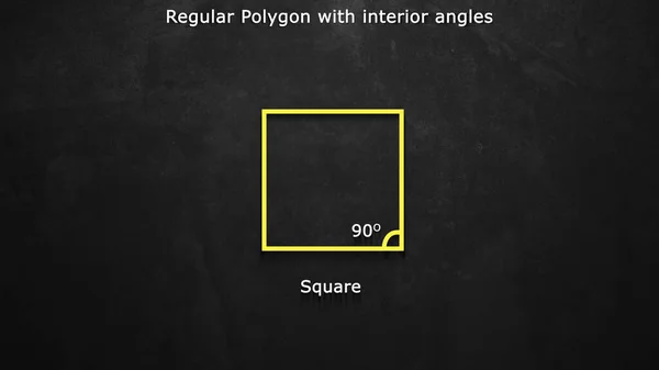 Illustration Polygone Régulier Avec Angles Intérieurs Carré — Photo