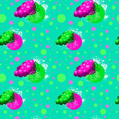 Bir demet üzüm deseni. Kusursuz vektör arkaplanı.