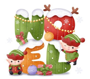 Noel Serisi Noel Baba Küçük Yardımcı Çizimi