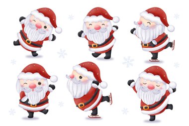 Tatlı Noel Baba İllüstrasyon Seti
