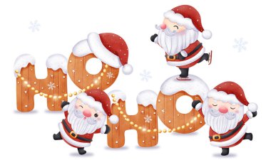 Christmas Illustration Cute Santa Claus clipart