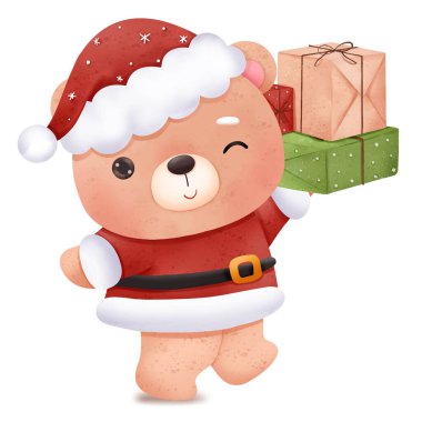 Şirin noel bebek ayı çizimi