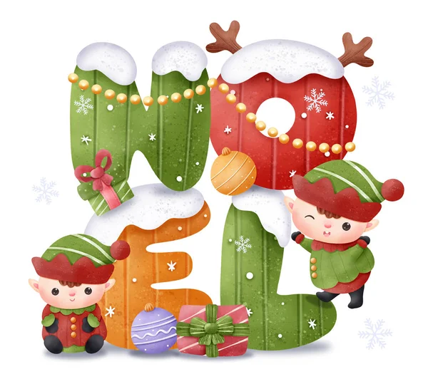 Série Natal Santa Little Helper Ilustração — Vetor de Stock