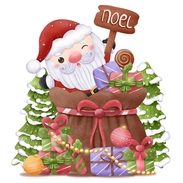 Weihnachten Serie Cute Santa Illustration — Stockvektor