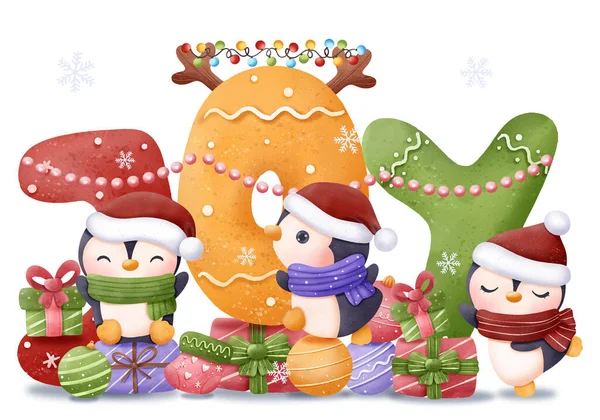 Cute Świąteczne Powitanie Ilustracji — Wektor stockowy
