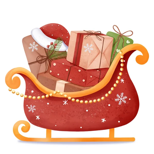 Karácsonyi Illusztráció Ajándékokkal — Stock Vector