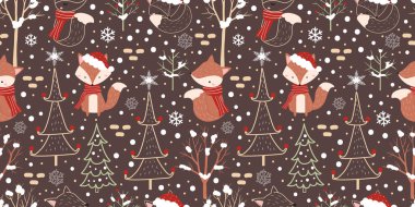 Kış ve Noel Temalı Kusursuz Desen