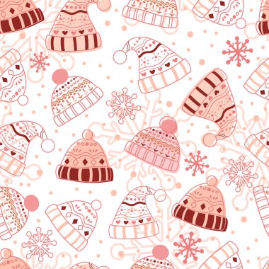 Winter and Christmas Themed Seamless Pattern clipart