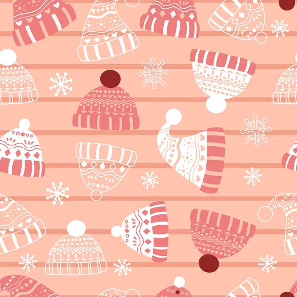 冬とクリスマス テーマ別シームレスなパターン — ストックベクタ