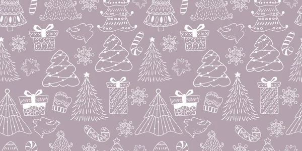 Patrón Inconsútil Temático Invierno Navidad — Archivo Imágenes Vectoriales