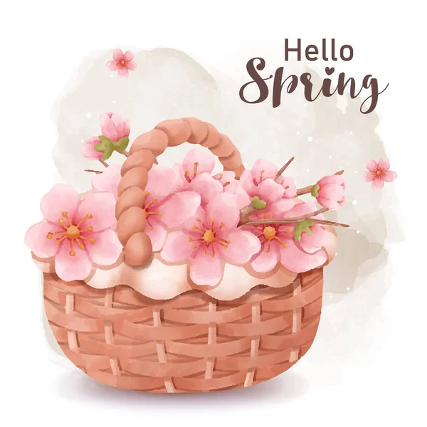 Primavera Temática Flor Cerezo Fondo — Archivo Imágenes Vectoriales