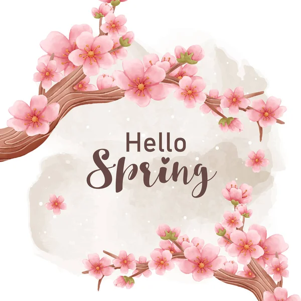 春をテーマにした桜の背景 — ストックベクタ