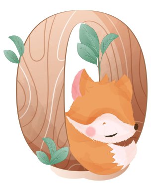 Çocuk odası dekorasyonu için vahşi hayvanlarla sevimli bir numara.