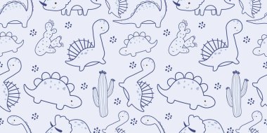 Dinozorlar Temalı Kusursuz Desen