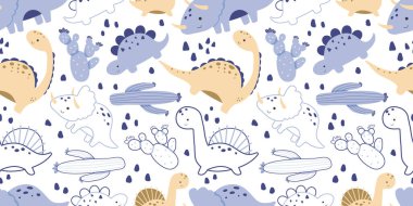 Dinozorlar Temalı Kusursuz Desen