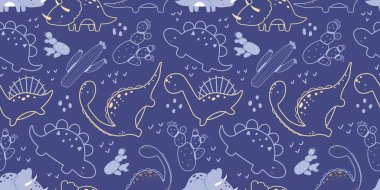 Dinozorlar Temalı Kusursuz Desen