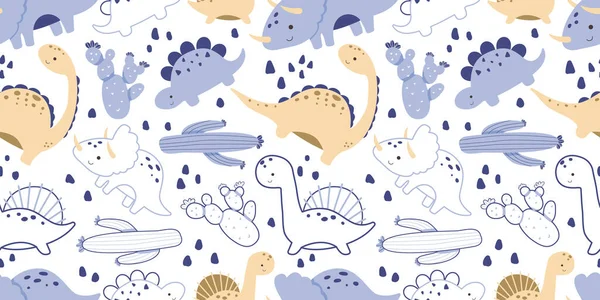 Dinozorlar Temalı Kusursuz Desen