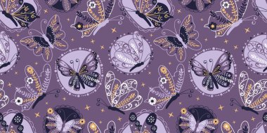 Güzel Kelebek Bahçesi Kusursuz Desen