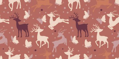 Bahçedeki Sevimli Ren Geyiği Kusursuz Şablon