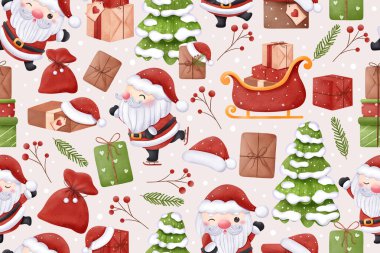 Christmas Themed Pattern Design for Decoration clipart