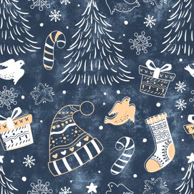 Kış ve Noel Temalı Kusursuz Desen