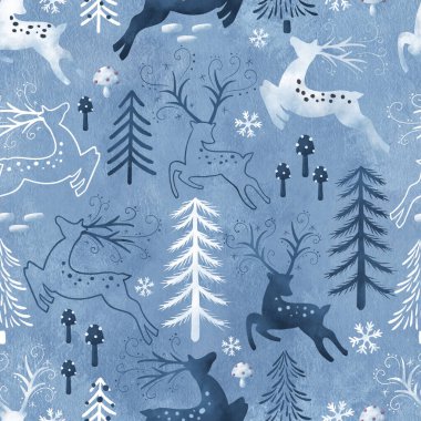 Kış ve Noel Temalı Kusursuz Desen