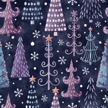 Kış ve Noel Temalı Kusursuz Desen