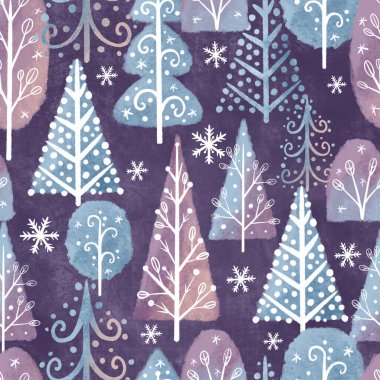 Kış ve Noel Temalı Kusursuz Desen