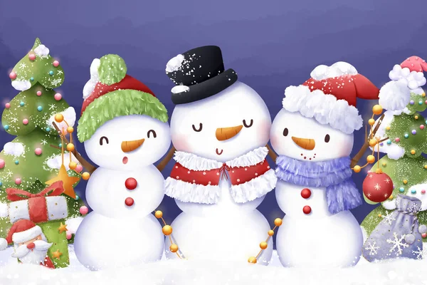 Joyful Christmas Greeting Card Illustration Background — Stock Photo, Image