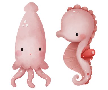 Sevimli Deniz Yaşamı Çizimi