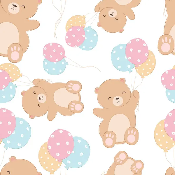 Stock vector Cute baby animals seamless pattern