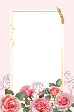 Düzenlenebilir Şablon Çiçek Çerçeve Tasarımı