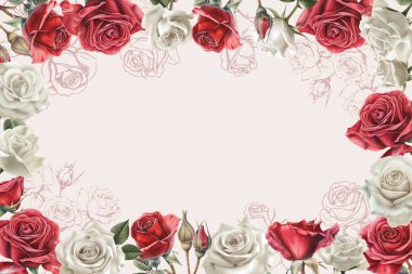 Düzenlenebilir Şablon Çiçek Çerçeve Tasarımı