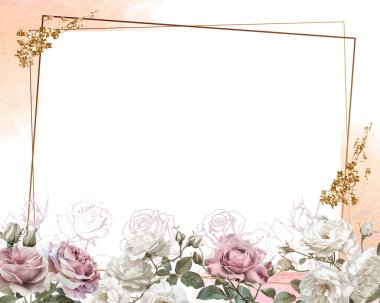 Düzenlenebilir Şablon Vintage Çiçek Çerçeve Tasarımı