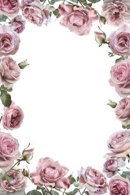 Düzenlenebilir Şablon Vintage Çiçek Çerçeve Tasarımı