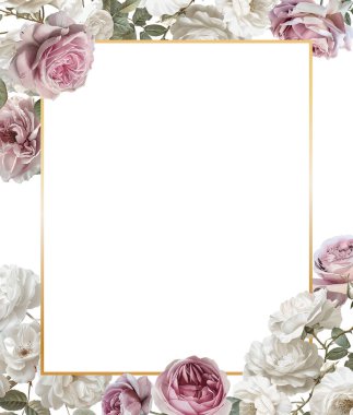 Düzenlenebilir Şablon Vintage Çiçek Çerçeve Tasarımı