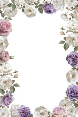 Düzenlenebilir Şablon Vintage Çiçek Çerçeve Tasarımı