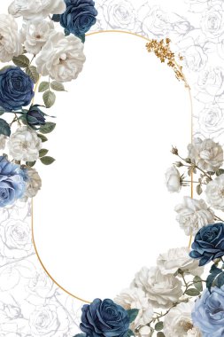 Düzenlenebilir Şablon Vintage Çiçek Çerçeve Tasarımı