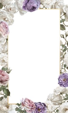 Düzenlenebilir Şablon Çiçek Çerçeve Tasarımı